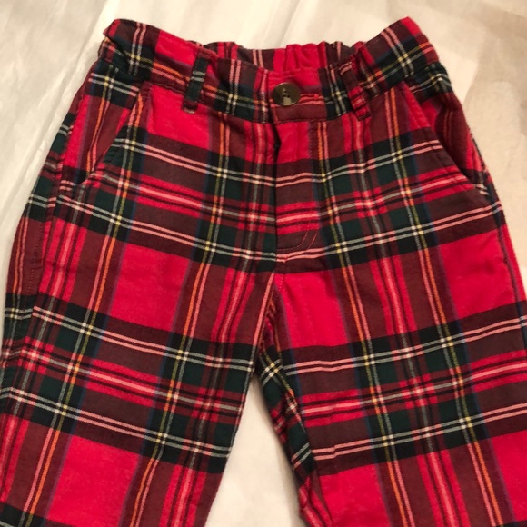 boys red plaid pants